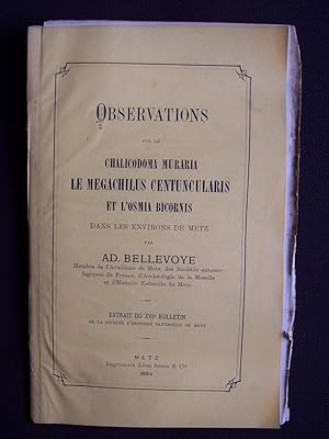 Observations sur le chalicodoma muraria, le megachilus centuncularis et l'osmia bicornis dans les...