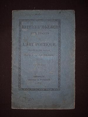 Epitre d'Horace aux Pisons sur l'art poétique