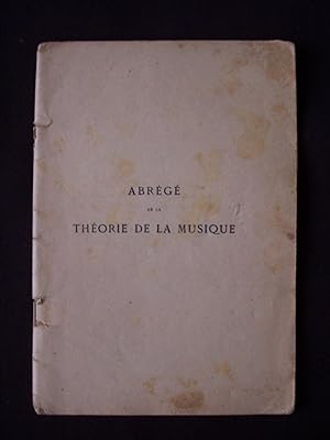 Imagen del vendedor de Abrg de la thorie de la musique a la venta por Librairie Ancienne Zalc