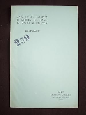 Immagine del venditore per Amygdalectomie totale et hmorragie post-opratoire venduto da Librairie Ancienne Zalc