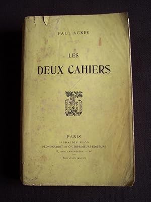 Image du vendeur pour Les deux cahiers mis en vente par Librairie Ancienne Zalc