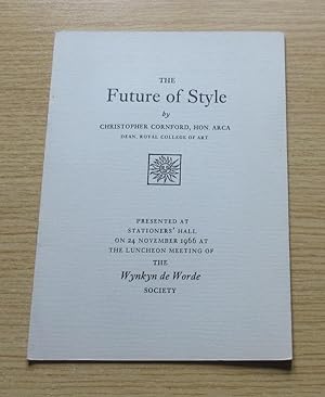 Seller image for The Future of Style. for sale by Salopian Books