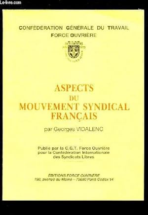 Image du vendeur pour ASPECTS DU MOUVEMENT SYNDICAL FRANCAIS / mis en vente par Le-Livre