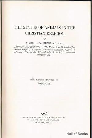 Image du vendeur pour The Status Of Animals In The Christian Religion mis en vente par Hall of Books
