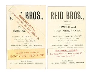 Reid Bros., Limited. Timber and Iron Merchants . [Wholesale Price List. January, 1917 (title at t...