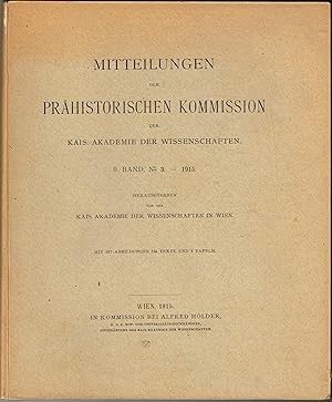 Bild des Verkufers fr Mitteilungen der Prhistorischen Kommission der Akademie der Wissenschaften. Konvolut von 10 Bnden. zum Verkauf von Wiener Antiquariat Ingo Nebehay GmbH