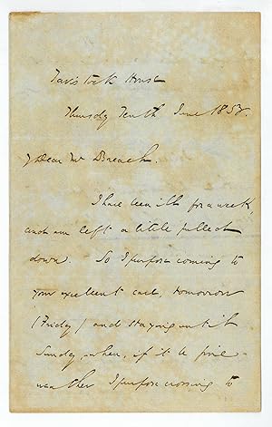 Seller image for Autograph letter signed ("Charles Dickens"). for sale by Antiquariat INLIBRIS Gilhofer Nfg. GmbH