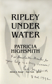 Seller image for Ripley under water. A novel. SIGNED. for sale by Harteveld Rare Books Ltd.