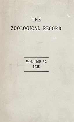 Bild des Verkufers fr Records of Zoological Literature Relating Chiefly to the Year 1925 zum Verkauf von ConchBooks