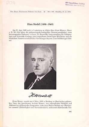 Bild des Verkufers fr Hans Modell (1898-1969) zum Verkauf von ConchBooks