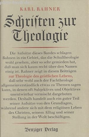 Schriften zur Theologie - Band III Zur Theologie des geistlichen Lebens,