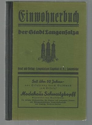 Einwohnerbuch der Stadt Langensalza. Bearbeitet nach den amtlichen Unterlagen des Einwohner-Melde...