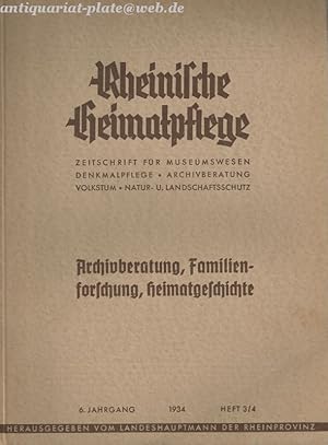 Seller image for Rheinische Heimatpflege. Zeitschrift fr Museumswesen, Denkmalpflege, Archivberatung, Volkstum, Natur-und Landschaftsschutz. for sale by Antiquariat-Plate