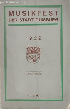 Musikfest der Stadt Duisburg 1922.