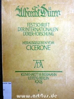 Imagen del vendedor de Albrecht Drer : Festschrift der internationalen Drer-Forschung : Hrsg. vom Cicerone. a la venta por art4us - Antiquariat