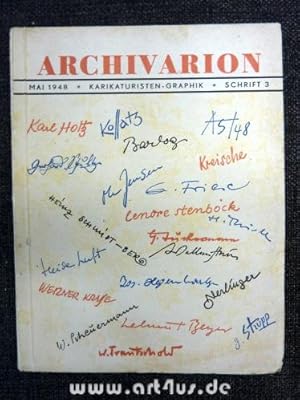 Image du vendeur pour Archivarion : Mai 1948 : Karikaturisten-Graphik. Schrift 3 Karikaturisten und Graphiker. mis en vente par art4us - Antiquariat