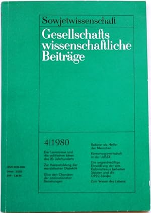 Sowjetwissenschaft Gesellschaftswissenschaftliche Beiträge. Heft 4