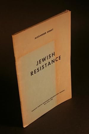 Bild des Verkufers fr Jewish resistance. zum Verkauf von Steven Wolfe Books