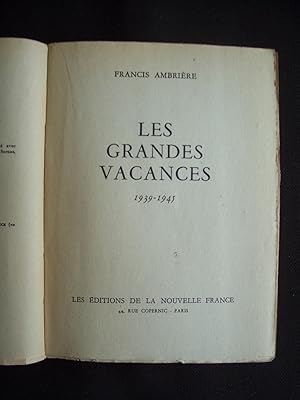 Image du vendeur pour Les grandes vacances 1939-1945 mis en vente par Librairie Ancienne Zalc