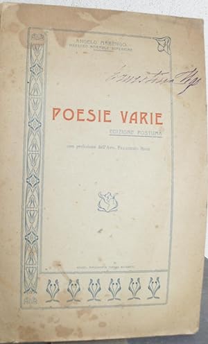 Seller image for Poesie varie. Edizione postuma con prefazione dell'Avv. Francesco Bisio for sale by AU SOLEIL D'OR Studio Bibliografico