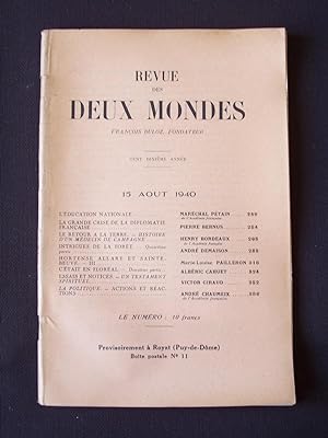 Revue des deux mondes - 15 Août 1940