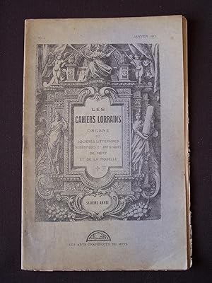 Les cahiers lorrains - N°1 1927