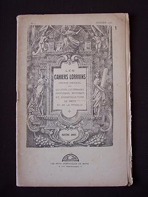 Les cahiers lorrains - N°1 1930