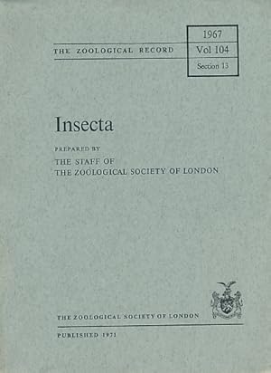 Image du vendeur pour Insecta. The Zoological Record Volume 104 Section 13 1967 mis en vente par Barter Books Ltd