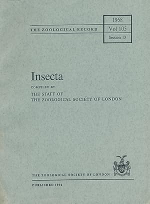 Image du vendeur pour Insecta. The Zoological Record Volume 105 Section 13 1968 mis en vente par Barter Books Ltd