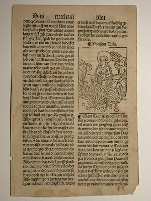 Bild des Verkäufers für Legenda aurea, deutsch Heiligenlegende. (VD16 H 1470) Blatt ccccclxvii: Von sant Tecla. zum Verkauf von Versandantiquariat Christine Laist