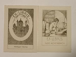 Imagen del vendedor de Zwei gestochene Exlibris (Ex libris). a la venta por Versandantiquariat Christine Laist