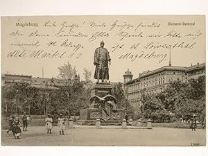 Postkarte Magdeburg - Bismarck-Denkmal.