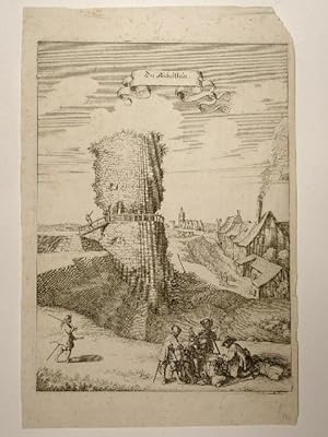 Imagen del vendedor de Topographia Archiepiscopatuum Moguntinensis, Trevirensis et Coloniensis: Ansicht des Drususstein "Der Aichelstein" in Mainz. a la venta por Versandantiquariat Christine Laist