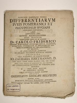 Dissertatio inauguralis juridica differentiarum juris pomeranici et provincialis rugiani specimen...