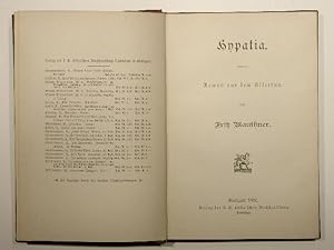 Bild des Verkufers fr Hypatia. Roman aus dem Altertum. zum Verkauf von Versandantiquariat Christine Laist