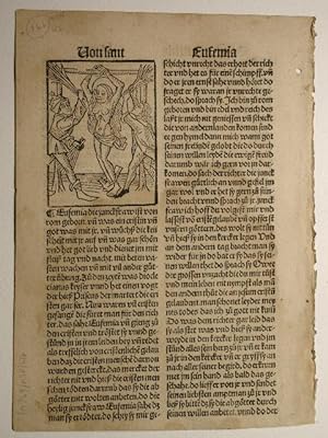 Bild des Verkäufers für Legenda aurea, deutsch Heiligenlegende. (VD16 H 1470) Blatt ccccclx: Von sant Eufemia. zum Verkauf von Versandantiquariat Christine Laist