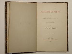 Bild des Verkufers fr Karlsbader Album. Neue deutsche Lyrik. zum Verkauf von Versandantiquariat Christine Laist