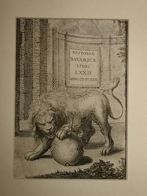 Der Bayerische Löwe in Kupferstich. Aus: Historiae Bavaricae libri LXXII Anno 1662. Boicae Gentis...