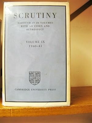 Bild des Verkufers fr Scrutiny: Reissued in 20 Volumes with an Index and Retrospect: Vol. IX: 1940-41 zum Verkauf von PsychoBabel & Skoob Books