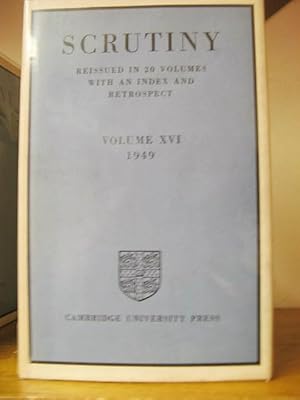 Immagine del venditore per Scrutiny: Reissued in 20 Volumes with an Index and Retrospect: Vol. XVI, 1949 venduto da PsychoBabel & Skoob Books