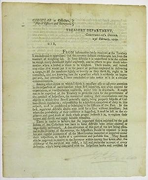 CIRCULAR TO COLLECTORS, NAVAL OFFICERS AND SURVEYORS. TREASURY DEPARTMENT, COMPTROLLER'S OFFICE. ...