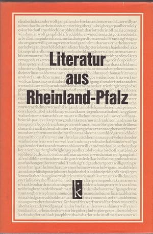 Bild des Verkufers fr Literatur aus Rheinland-Pfalz. Eine Anthologie zum Verkauf von Versandantiquariat Nussbaum