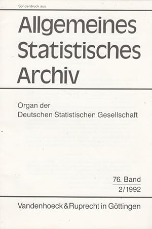 Bild des Verkufers fr Das Familienphasenkonzept auf Basis der amtlichen Statistik Sonderdruck aus Allgemeines Statistisches Archiv zum Verkauf von Versandantiquariat Nussbaum