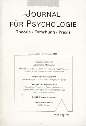 Bild des Verkufers fr Journal fr Psychologie - Jahrgang 8 / Heft 1 / Mrz 2000 (u.a. Dialogische Methoden) zum Verkauf von Versandantiquariat Nussbaum