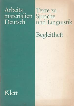 Imagen del vendedor de Texte zu Sprache und Linguistik - Begleitheft a la venta por Versandantiquariat Nussbaum