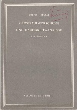 Immagine del venditore per Grosszahl-Forschung und Hufigkeits-Analyse venduto da Versandantiquariat Nussbaum