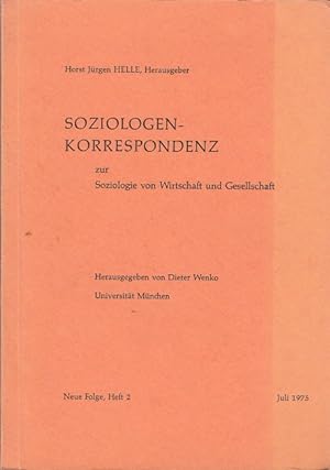 Seller image for Soziologen-Korrespondenz zur Soziologie von Wirtschaft und Gesellschaft - Heft 2 Neue Folge for sale by Versandantiquariat Nussbaum