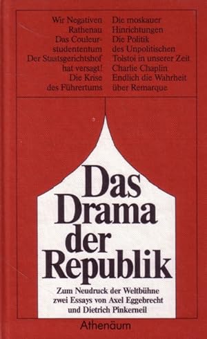 Seller image for Das Drama der Republik - zwei Essays for sale by Versandantiquariat Nussbaum