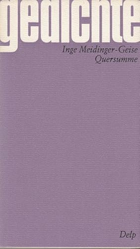 Seller image for Quersumme - Gedichte for sale by Versandantiquariat Nussbaum