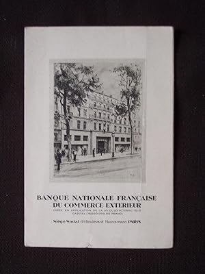 Image du vendeur pour Banque nationale franaise du commerce extrieur mis en vente par Librairie Ancienne Zalc